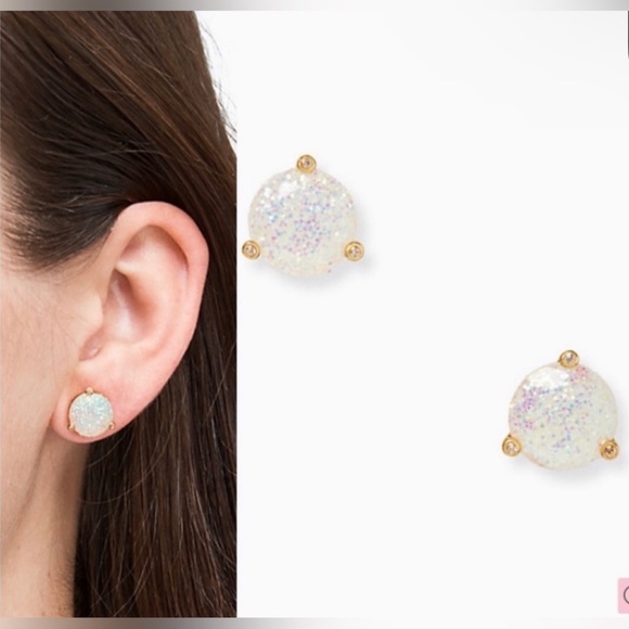 ❌SOLD❌ Kate Spade, New York rise and shine studs opal glitter - Picture 3 of 7